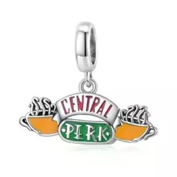 چارم آویز نقره برند جینوس سریال فرندز دو قهوه ( central perk )(دستبند،گردنبند) gnoce