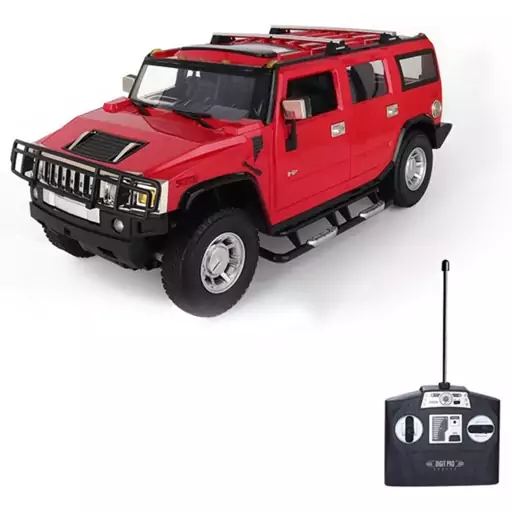 ماشین کنترلی شارژی جیپ قرمز مدل RC Cars Hummer H2