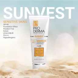 ضد آفتاب رنگی پوست حساس پرودرما با SPF40 