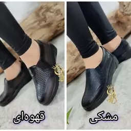 کفش طبی اداری زنانه و دخترانه چرم صنعتی سایزبندی 37 تا 40زیره pu سبک لژ 4 سانتی (قبل از سفارش از غرفه دار موجودی گرفته)