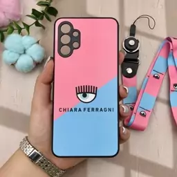 قاب گوشی A04S / Galaxy A13 4G سامسونگ دور سیلیکونی طرح برجسته چشم چیارا CHIARA FERRAGNI بند دار گردنی کد 86057