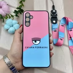 قاب گوشی Galaxy A05S سامسونگ دور سیلیکونی طرح برجسته چشم چیارا CHIARA FERRAGNI بند دار گردنی کد 55435