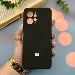 قاب گوشی Redmi Note 12 4G شیائومی سیلیکونی پاک کنی اورجینال داخل پارچه ای رنگ مشکی محافظ لنز دار کد 30333