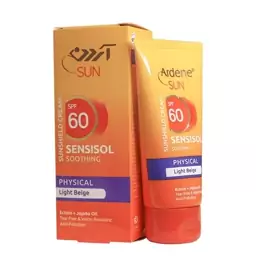 کرم ضد آفتاب رنگ لایت بژ SPF60 فاقد جاذب های شیمیایی آردن مناسب پوست های خشک و حساس 50 گرم