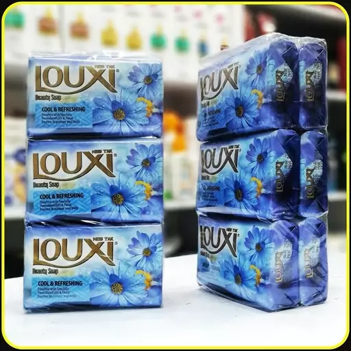 صابون بدن معطر خنک و طراوت بخش لوکسی  گل های طبیعی شش تایی (420 گرم) louxi soap 