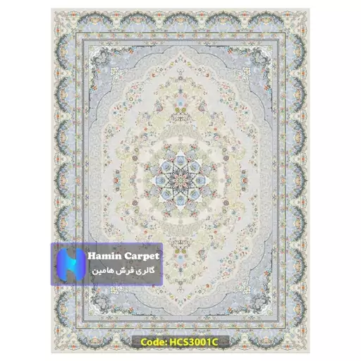 فرش 12 متری 1200 شانه تراکم 3600 تمام آکلرلیک گل برجسته کد HCS3001C (ارسال رایگان)