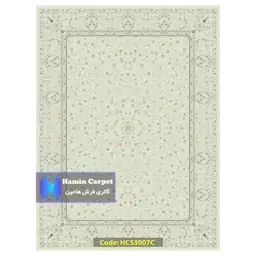 فرش 9 متری 1200 شانه تراکم 3600 تمام آکلرلیک گل برجسته کد HCS3007C (ارسال رایگان)