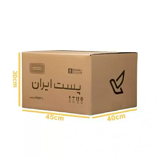 کارتن پستی سایز 8 هشت سه لایه چاپدار پک 20 عددی