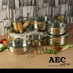 سرویس قابلمه استیل AEC 10 پارچه 