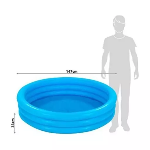 استخر بادی اینتکس 147 سانتی کریستالی آبی 