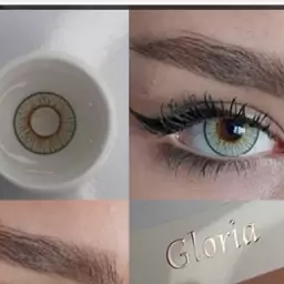 لنز گلوریا مجیک گری گرین  Gloria magic gray green  طوسی سبز مرکز عسلی دور دار