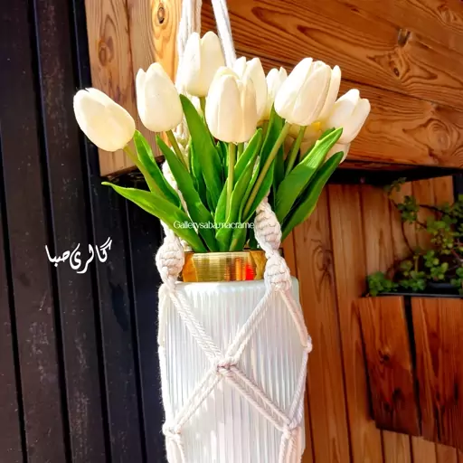 آویز گلدان مکرومه بافی