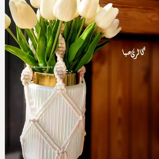 آویز گلدان مکرومه بافی