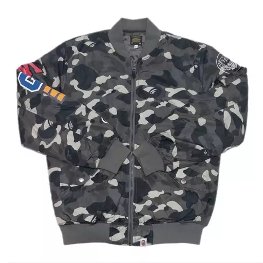 کاپشن مردانه طوسی چریکی بیپ BAPE 