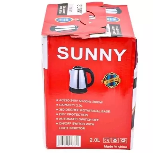 کتری برقی استیل سانی SUNNY با ظرفیت 2لیتر و توان 1800 وات