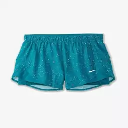 شلوارک ورزشی زنانه بروکس مدل Brooks Womens Chaser5 2 in-1 Shortسبز طرح دار