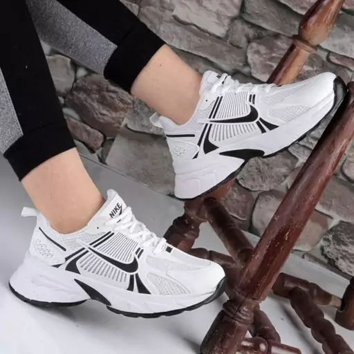 کتونی نایک لژ دار زنانه دخترانه اسپرت نایکی NIKE کفش ونس اسپورت کرمی لژدار طبی سفید مشکی رانینگ ورزشی سبک راحتی صدویازده