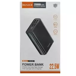 پاوربانک فست شارژ 20000 میلی آمپر رنجر Renjer RJ-23 22.5W PD QC 3.0