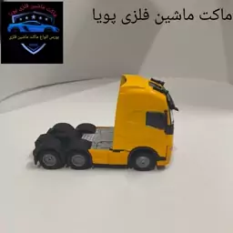 ماکت ماشین فلزی کله تریلی ولوو دو محور رنگ طلایی