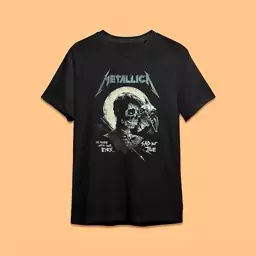 تیشرت متالیکا Malwears Metal Band Black Half Sleeve Cotton کد 1685 252