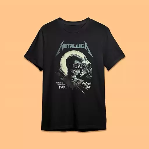 تیشرت متالیکا Malwears Metal Band Black Half Sleeve Cotton کد 1685 252