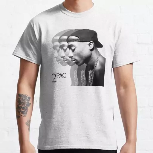 تیشرت لانگ  2PAC  طرح Repeat Classic T-Shirt کد 1438 252