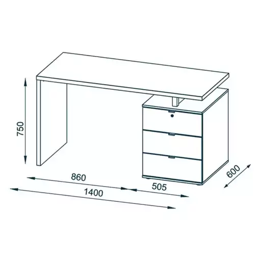 میز تحریر هیراد مدل T131-MDF