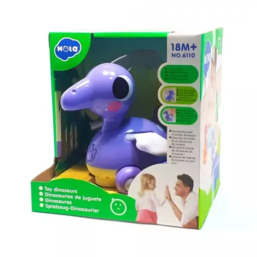 دایناسور موزیکال هولی تویز بنفش مدل Hola Toys 6110