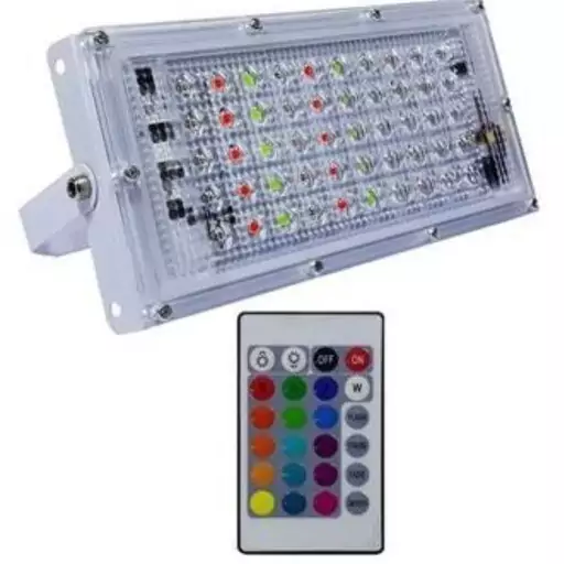 پروژکتور رنگی 50 وات RGB مولتی کالر ریموت دار