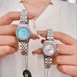 ساعت مچی زنانه رولکس دیت جاست بند استیل شیشه تلسکوپی ROLEX DATEJUST