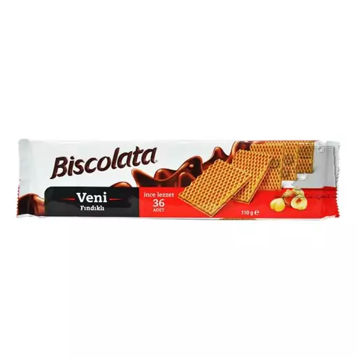 ویفر کرم شکلات فندقی 36 عدد بیسکولاتا  biscolata