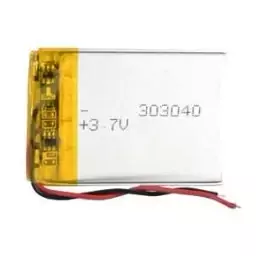 باتری لیتیوم پلیمر 3.7v ظرفیت 350mAh کد 303040