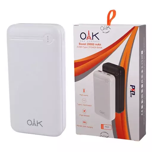 پاور بانک فست شارژ 20000 OAK QC PD 20W با گارانتی