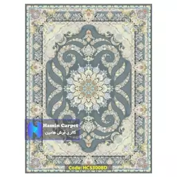 فرش 9 متری 1200 شانه تراکم 3600 تمام آکلرلیک گل برجسته کد HCS3008D (ارسال رایگان)