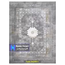 فرش 9 متری 1200 شانه تراکم 3600 وینتیج تمام آکلرلیک گل برجسته کد HCS4011 (ارسال رایگان)