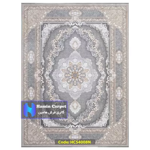 فرش 12 متری 1200 شانه تراکم 3600 وینتیج تمام آکلرلیک گل برجسته کد HCS4008N (ارسال رایگان)