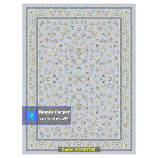 فرش 9 متری 1200 شانه تراکم 3600 تمام آکلرلیک گل برجسته کد HCS3018S (ارسال رایگان)