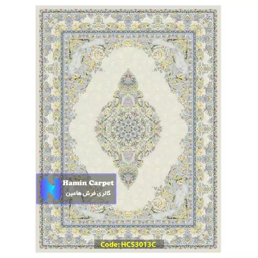 فرش 6 متری 1200 شانه تراکم 3600 تمام آکلرلیک گل برجسته کد HCS3013C (ارسال رایگان)