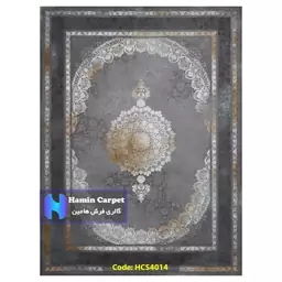 فرش 12 متری 1200 شانه تراکم 3600 وینتیج تمام آکلرلیک گل برجسته کد HCS4014 (ارسال رایگان)