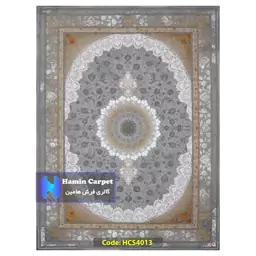 فرش 9 متری 1200 شانه تراکم 3600 وینتیج تمام آکلرلیک گل برجسته کد HCS4013 (ارسال رایگان)