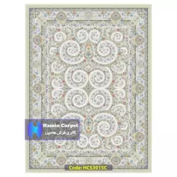 فرش 9 متری 1200 شانه تراکم 3600 تمام آکلرلیک گل برجسته کد HCS3015C (ارسال رایگان)