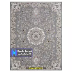 فرش 9 متری 1200 شانه تراکم 3600 تمام آکلرلیک گل برجسته کد HCS3011 (ارسال رایگان)