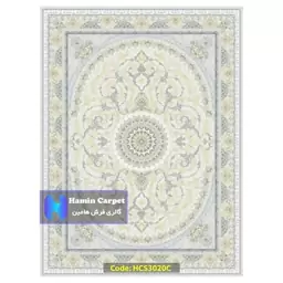 فرش 9 متری 1200 شانه تراکم 3600 تمام آکلرلیک گل برجسته کد HCS3020C (ارسال رایگان)