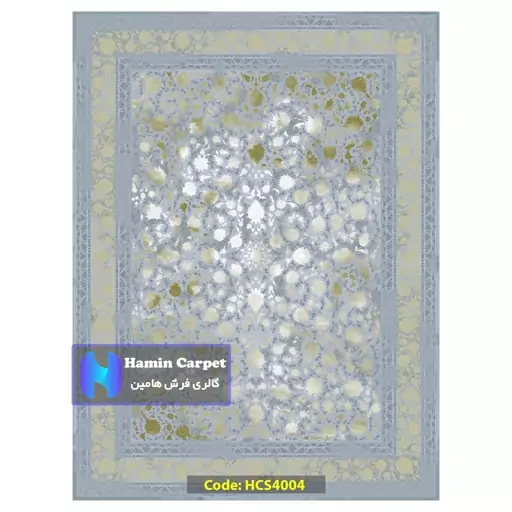 فرش 9 متری 1200 شانه تراکم 3600 وینتیج تمام آکلرلیک گل برجسته کد HCS4004 (ارسال رایگان)