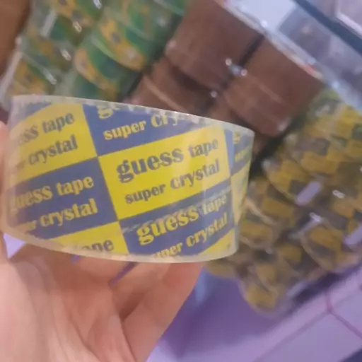 چسب پهن 5 سانتی کریستال شیشه ای نواری 90 یارد شفاف گس guess tape 