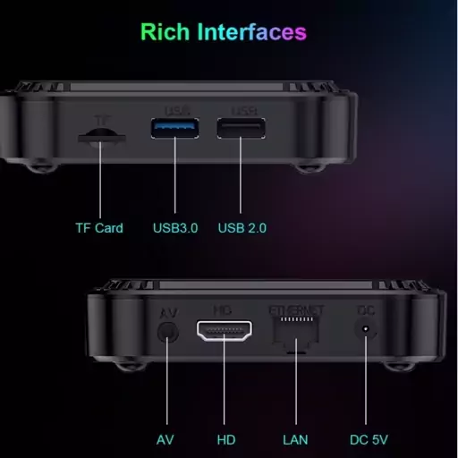 اندروید باکسhk1 rbox k8 4/128gbبا همراه ایرموسg10s