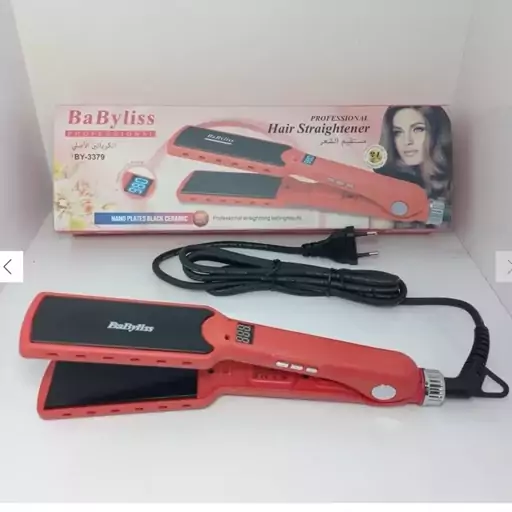 اتو مو بابلیس فرانسوی حرفه ای BaByliss اصلی با قابلیت تنظیم از 100 تا 980 درجه، اتو مو کراتین، اتو مو حرفه ای . پس کرایه