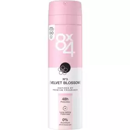 اسپری دئودورانت ضد تعریق 4x8 مدل Velvet Blossom شماره 3 با رایحه گل مخمل حجم 150 میل