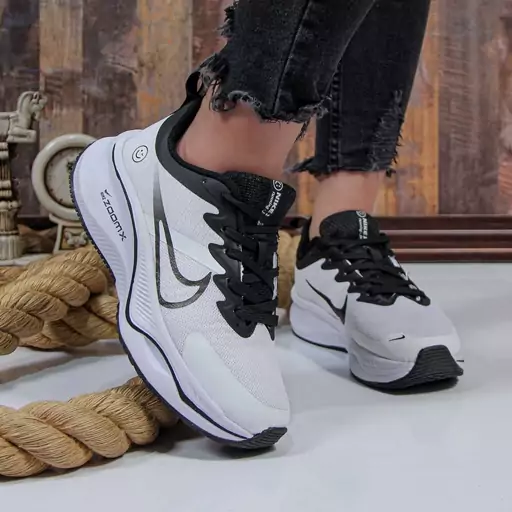 کتونی ست مردانه زنانه اسپرت مدل nike zoom نایک زوم رنگ سفید کد 74700