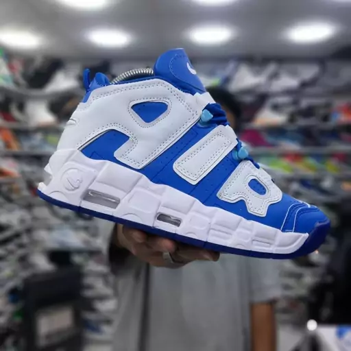 کتونی نایک جردن آپتمپو رنگ آبی سفید جدید و ترند NIKE AIR UPTEMPO